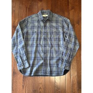 Duck Head Westover Quilted Plaid Shirt Mens M Blue Green Cotton D11044